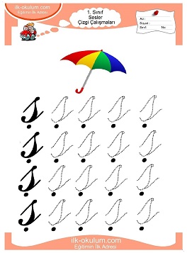 Çocuklar İçin Sesler Çizgi Çalışmaları Çalışma Sayfaları 